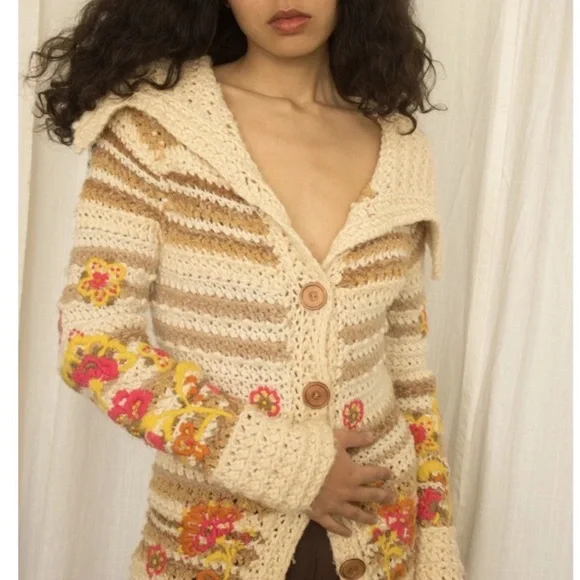 Anthropologie “Boho Cottage Floral Spring Knit Duster Cardigan Sweater” - Picture 2 of 15